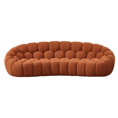 LA Furniture Yolonda Modern Curved Orange Fabric Sofa VGEV2126C-SOFA-C-09 Contemporary Style by Vig Furnitrue Number 85934 Catch Home Goods