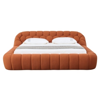 LA Furniture Eastern King Yolonda Modern Orange Fabric Bed VGEV-A127-BED-ORG-EK Contemporary Style by Vig Furnitrue Number 85937 Catch Home Goods