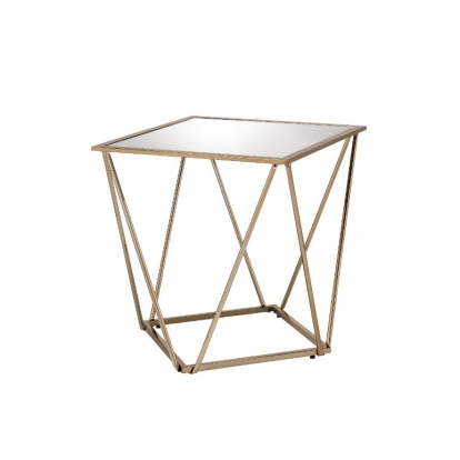 ACME Fogya Mirrored & Champagne Gold End Table Model 86057