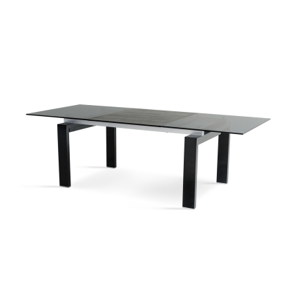 A&X Stratton Modern Black Extendable Dining Table Black Dining Table 11536 VGUN8930