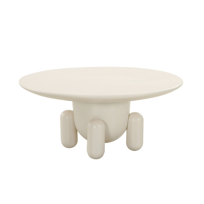 Modrest Gabby Contemporary White Round Coffee Table White Coffee Table 81037 VGOD-LZ-327-WHT