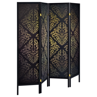 Coaster Haidera Traditional Black Damask Room Divider Model 901632