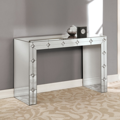 ACME Hessa Mirrored & Faux Rhinestone Console Table Model 90242
