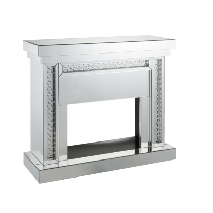ACME Nysa Mirrored & Faux Crystals Fireplace Model 90272