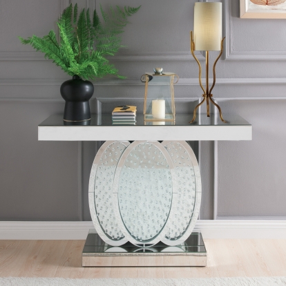 ACME Nysa Mirrored & Faux Crystals Console Table Model 90320
