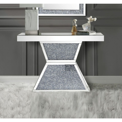 ACME Noralie Mirrored & Faux Diamonds Console Table Model 90497