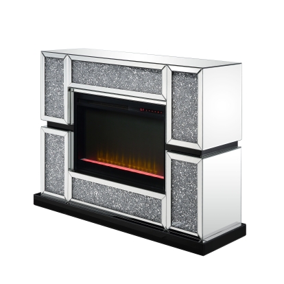ACME Noralie Mirrored & Faux Diamonds Fireplace Model 90660