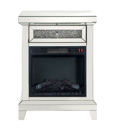 ACME Noralie Mirrored & Faux Diamonds Fireplace Model 90866
