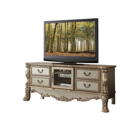 ACME Dresden Gold Patina & Bone TV Stand Model 91333