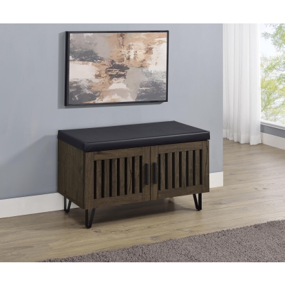 Coaster Brixton Mid-Century Modern Smoked Oak Storage Bench Model 915153