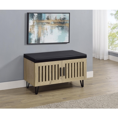 Coaster Brixton Mid-Century Modern White Oak Storage Bench Model 915154