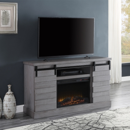 ACME Amrita Gray Oak TV Stand with Fireplace (Include 91617FIR) Model 91616