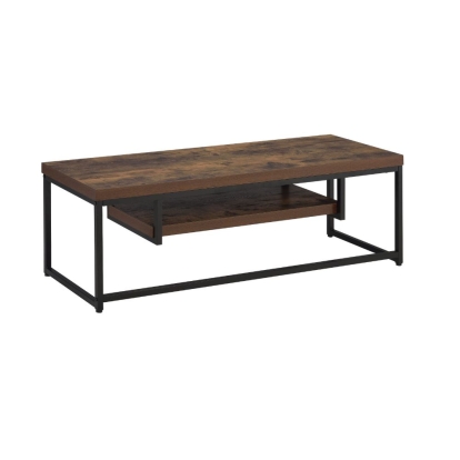 ACME Bob Weathered Oak & Black Metal TV Stand Model 91780