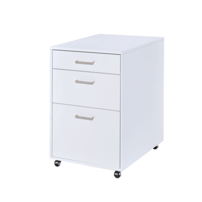 ACME Coleen White High Gloss & Chrome File Cabinet Model 92454