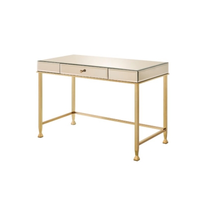 ACME Canine Smoky Mirrored and Champagne Writing Desk Model 92977