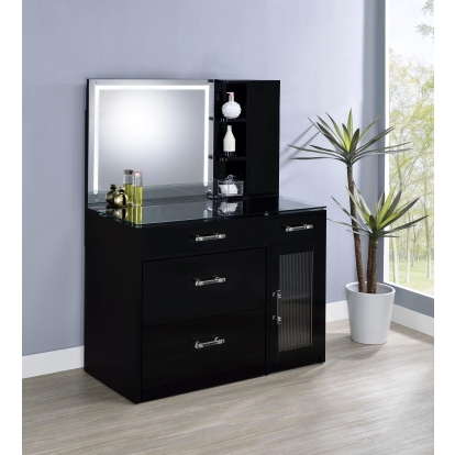 Coaster Flora Contemporary Black High Gloss Vanity Model 930219