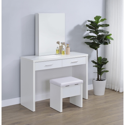 Coaster Bunbury Contemporary White Vanity & Mirror Model 930280