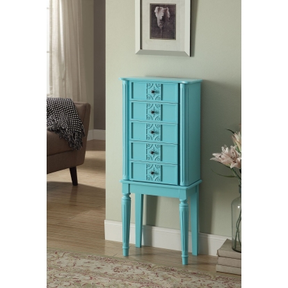 ACME Tammy Light Blue Jewelry Armoire Model 97170