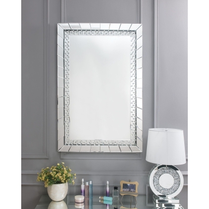 ACME Nysa Mirrored & Faux Crystals Accent Mirror Model 97386