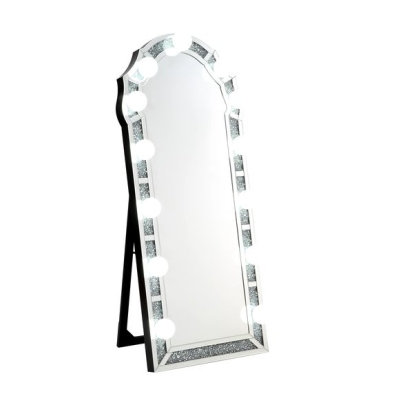ACME Noralie Mirrored & Faux Diamonds Floor Mirror Model 97983