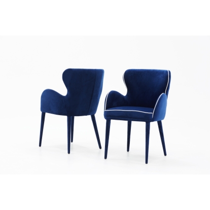 Modrest Tigard Mid-Century Blue Fabric Dining Chair Blue Dining Chair 72135 VGEU-MC-8883CH-A-BLU