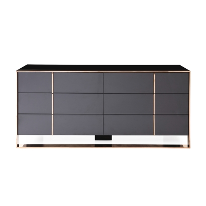 Nova Domus Cartier Modern Black & Rosegold Dresser Black Dresser 71989 VGVC-A002-D