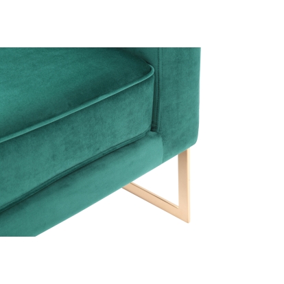 Modrest Trask Modern Green Velvet & Rosegold Accent Chair Green Lounge Chair 75026 VGVCA016-GRN