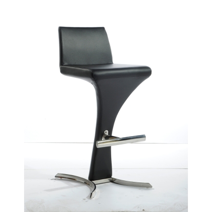 Modrest Ascella Modern Black Leatherette Bar Stool Black Bar Stool 16828 VGOBA99-P-BLK