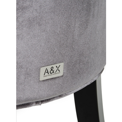 Charlotte Grey Velour Dining Chair (Set of 2) Gray/Grey Dining Chair 70685Z VGUNAA031-GRY