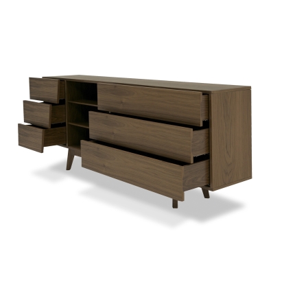 Modrest Abelard Mid-century Walnut Dresser Walnut Dresser 77934 VGBBMC1707-DRS