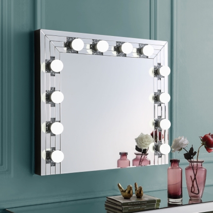 ACME Noralie Mirrored & Faux Diamonds Accent Mirror Model AC00761