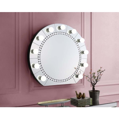 ACME Farai Mirrored & Faux Crystal Diamonds Accent Mirror Model AC00763
