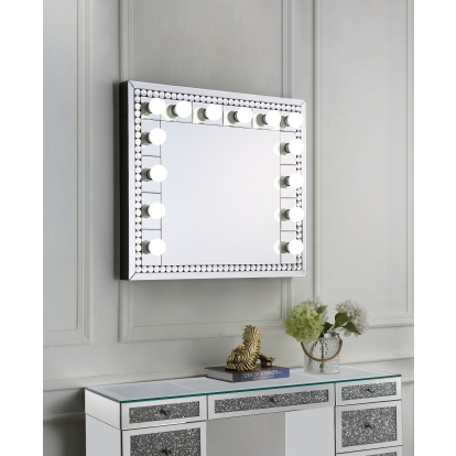 ACME Farai Mirrored & Faux Crystal Diamonds Accent Mirror Model AC00764