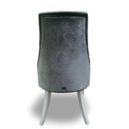 LA Furniture Charlotte Grey Velour & White High Gloss Dining Chair (Set of 2) VGUNAC031-GRYWHT Contemporary Style by Vig Furnitrue Number 73585Z Catch Home Goods