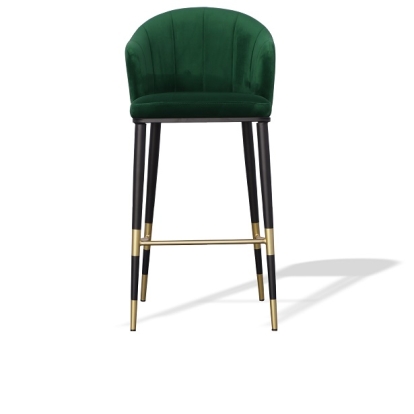 Modrest Adak Modern Glam Green with Black & Gold Barstool Green Bar Stool 77907 VGEUMC-9701CH-BS