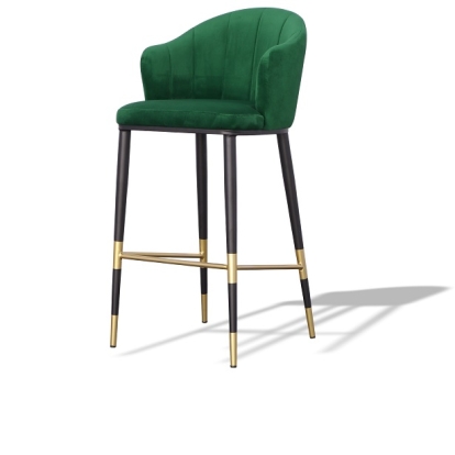 Modrest Adak Modern Glam Green with Black & Gold Barstool Green Bar Stool 77907 VGEUMC-9701CH-BS