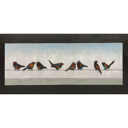 Modrest 55" x 28" Birds Oil Painting Multi-Toned Painting 74008 VGSHD-ADD1864