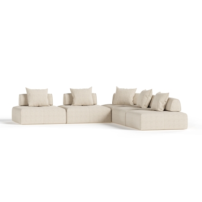 Divani Casa Mondo Modern Modular Beige Fabric Sectional Sofa-5-Piece Sectional 83534 VGOD-ZW-22033-MOD-BGE-5-Piece Sectional