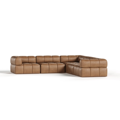 Divani Casa Everest Modern Brown Leather Modular Sectional Sofa-5-Piece Sectional 83543 VGOD-ZW-23118-MOD-5-Piece Sectional