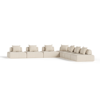 Divani Casa Mondo Modern Modular Beige Fabric Sectional Sofa-7-Piece Sectional 83536 VGOD-ZW-22033-MOD-BGE-7-Piece Sectional