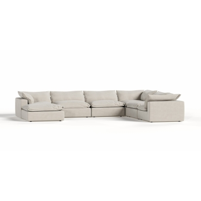 Divani Casa Garman Modern Light Grey Modular Sectional Sofa-7-Piece Sectional 77214A VGKKKF2651-MOD-GRY-SECT-7-Piece Sectional