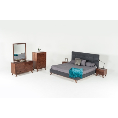 Modrest Addison Mid-Century Modern Walnut Nightstand Walnut Nightstand 73645 VGMABR-38-NS