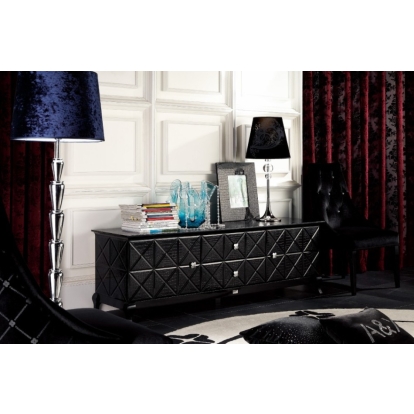A&X Monte Cristo Black Crocodile Lacquer TV Stand Black TV Stand 14565 VGUNAK538-180