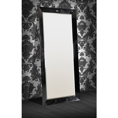 A&X Regal Black Crocodile Floor Mirror Black Mirror 12645 VGUNAK421