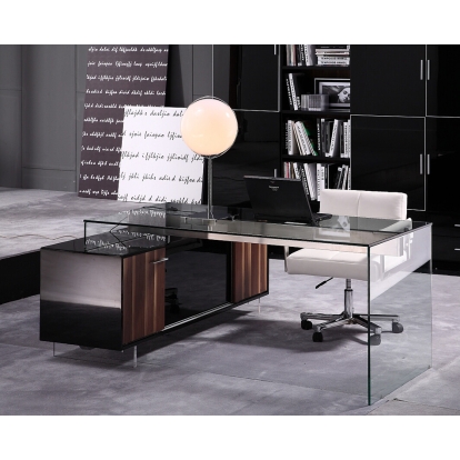 Alaska Modern Wood Veneer with Glass Top Office Desk Other Office Desk 12668 VGWCALASKA-OFF