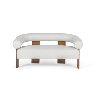 Modrest Aledo Modern Off-White Fabric + Oak Loveseat Off-White Loveseat 81793 VGMY-1361-L
