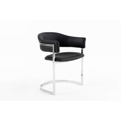 Modrest Allie Contemporary Black Leatherette Dining Chair Black Dining Chair 70555 VGVCB859A-BLK