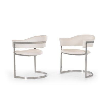 Modrest Allie Contemporary White Leatherette Dining Chair White Dining Chair 70554 VGVCB859A-WHT