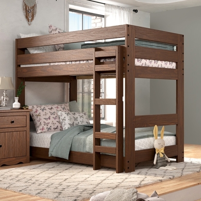 Furniture Of America Melitta Rustic Mahogany Twin Bunk Bed Model AM-BK300MH-BED