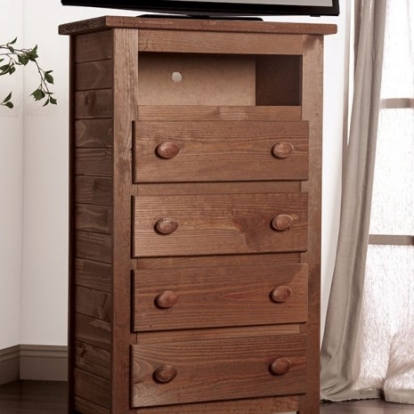Furniture Of America Lea Rustic Pine Wood, Others Mahogany Media Chest | AM7000TV